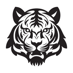 Tiger face silhouettes vector illustration