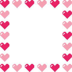 Heart Pixel Border Square Frame Element.svg