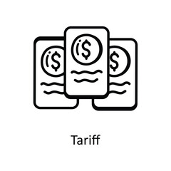 Tariff vector  outline doodle Design illustration. Symbol on White background EPS 10 File