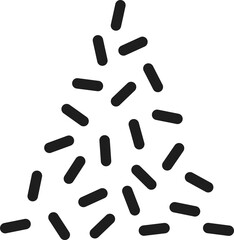 Hand drawn triangle of short lines, memphis shape