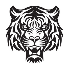 Tiger face silhouettes vector illustration