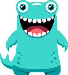 Shark funny monster, baby beast cute character