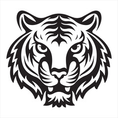 Tiger face silhouettes vector illustration