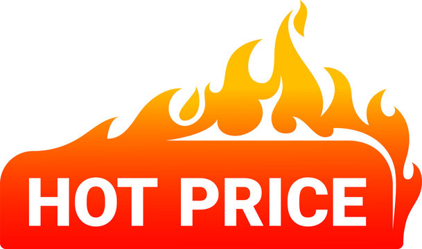 Hot price, super deal label. Vector sale offer tag
