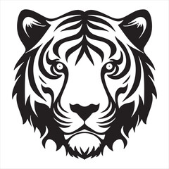 Tiger face silhouettes vector illustration