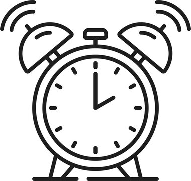 recommend clip art: Wake up call line icon. Retro alarm clock outline