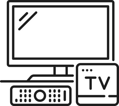 black tv with remote control clip art preview