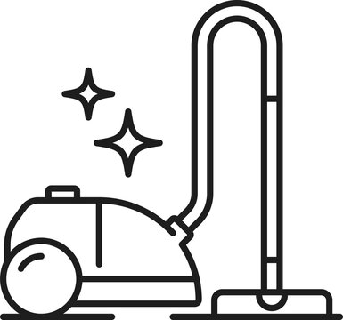 recommend clip art: Vacuum cleaner hotel service line art icon