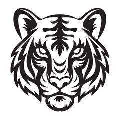 Tiger face silhouettes vector illustration