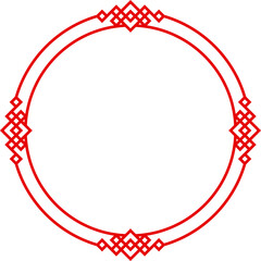 Round frame isolate chinese oriental border circle