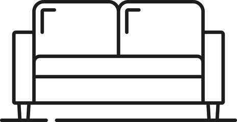 Sofa, couch line icon, outline vector linear sign