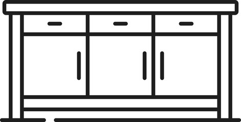 Sideboard home interior furniture isolated icon