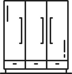 Wardrobe closet isolated thin line icon