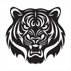 Tiger face silhouettes vector illustration