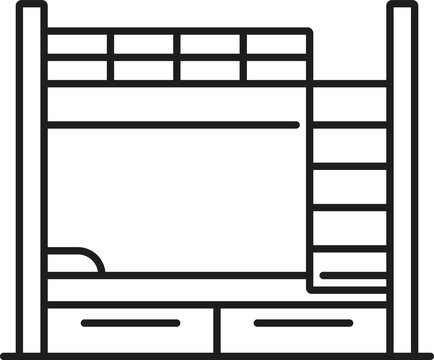 recommend clip art: Cozy empty wood bedstead, two story bunk bed