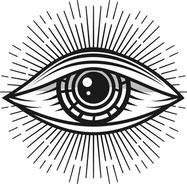 Eye of providence masonic symbol, mystic tattoo