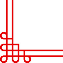 Decorative chinese border endless knot corner