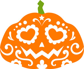 Halloween party mexican pumpkin, spooky character