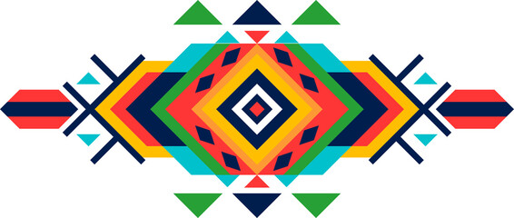 Ethnic aztec ornamental motif, tribal pattern logo