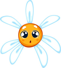 Sad daisy face emotion cartoon character