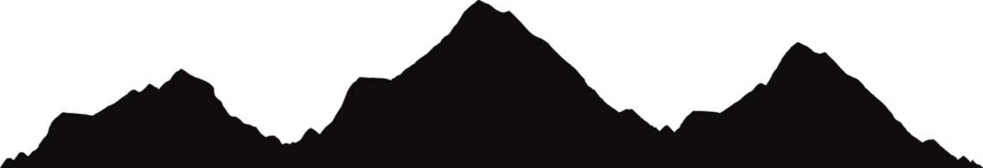 Mountain rock range silhouette, wild terrain peak - obrazy, fototapety, plakaty