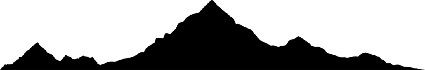 Mountains silhouette, rock and hill black icon