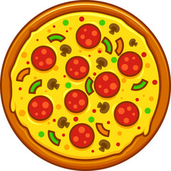 Cheese pizza fastfood food snack, pepperoni icon