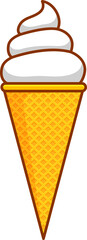 Ice cream waffle cone creme, fastfood dessert food