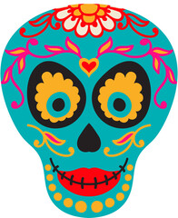 Calavera sugar skull, Dia de Los Muertos symbol