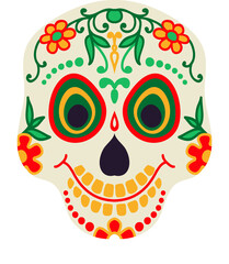 Calavera with floral pattern, sugar skull head