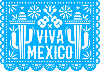 Mexican paper bunting papercut flag Viva Mexico