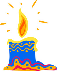 Burning candle mexican festive holiday decoration