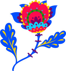 Festive object, mexican flower with leaves and bud