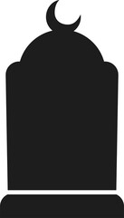 Obraz premium Gravestone silhouette tombstone with crescent moon