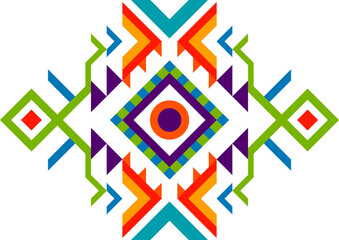 Aztec style ornamental tribal motif pattern icon