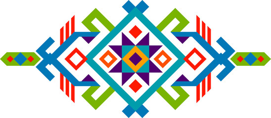 Aztec style ornamental motif, tribal pattern