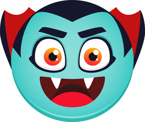 Cute monster Halloween emoji with crazy smile