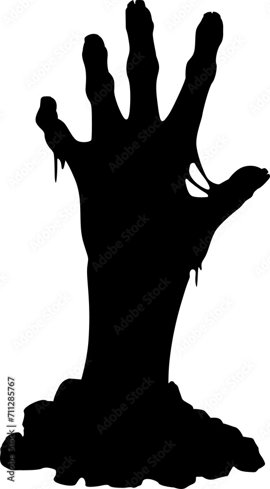 Canvas Prints Spooky black silhouette of a zombie hand, vector