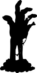 Creepy black silhouette zombie hand reaching out