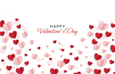 Happy valentine day. with creative love composition of the hearts. Vector illustration