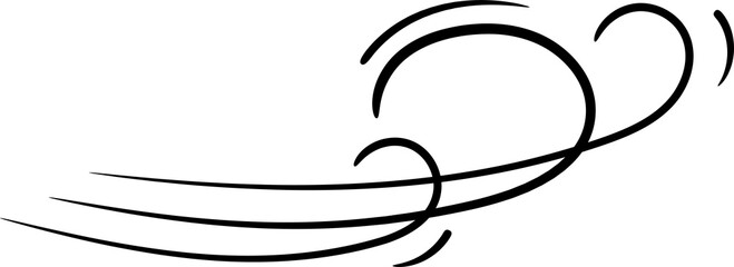 Swirling line, gust of wind or air motion doodle
