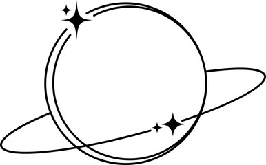 Round shape line frame with stars sparkle