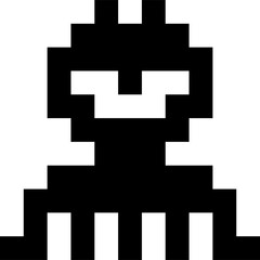 Alien space invader monster for retro arcade game