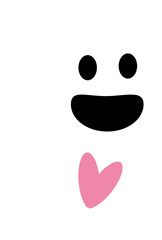 Halloween kawaii flying ghost with heart