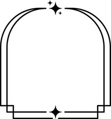 Trendy line frame with stars twinkle glowing