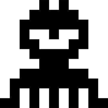 Alien space invader monster for retro arcade game
