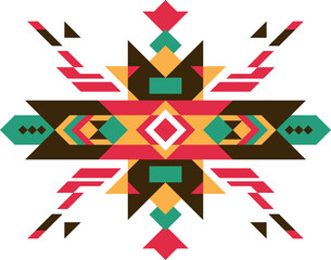 Mexican aztec or navajo embroidery pattern - obrazy, fototapety, plakaty