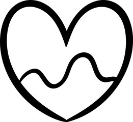 Cute hand drawn heart shape illustration