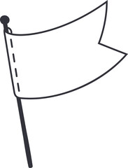 Blank flag on pole outline, pennant banner