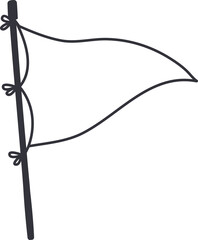 Empty triangle pennant flag on pole outline